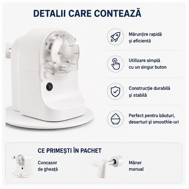 Concasor Electric de Gheață - Aparat Profesional pentru Băuturi