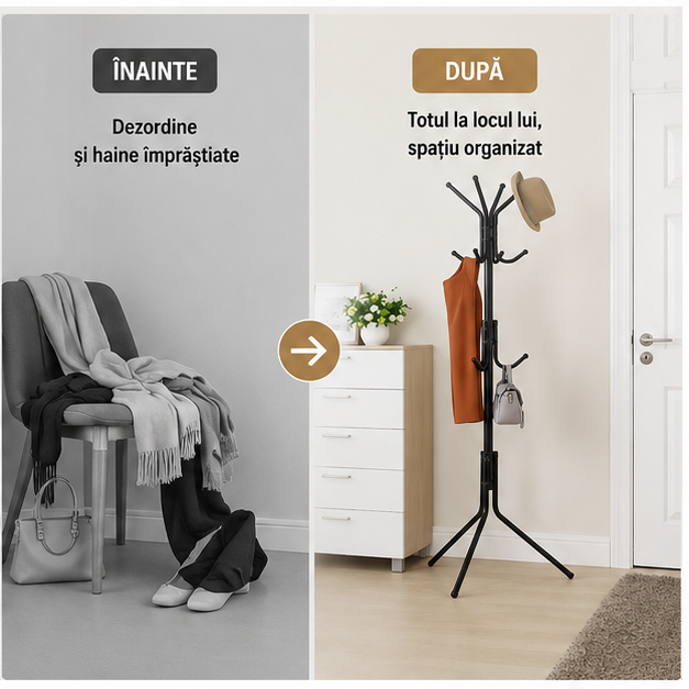 Cuier Tip Pom 42x42x165 cm - Suport Elegant pentru Haine