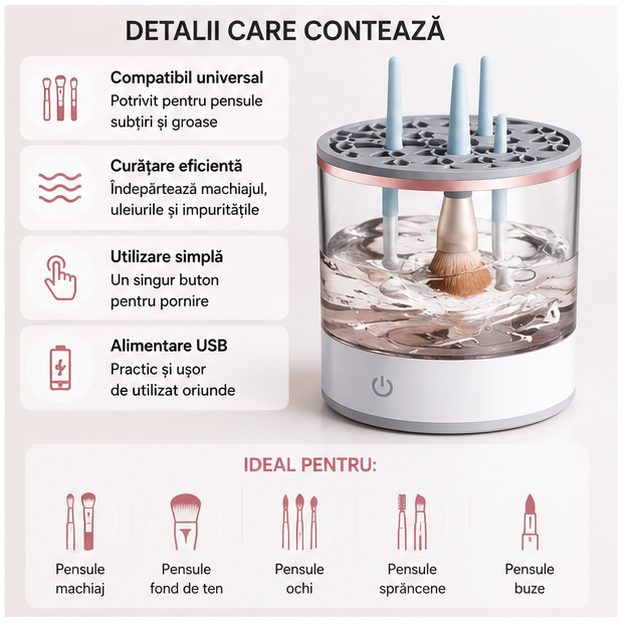 Dispozitiv Curatare Pensule Profesional - Rapid si Eficient