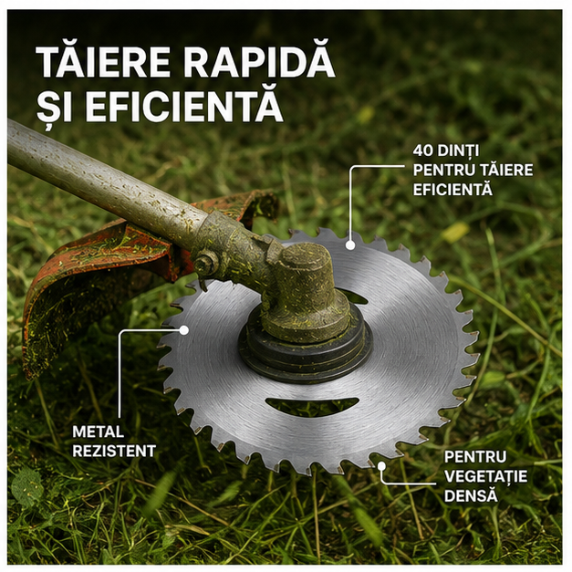 Disc Rezervă pentru Motocoasă 150 mm – Metalic, 40 Dinți, Tăiere Rapidă și Precisă