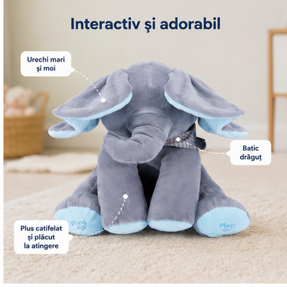 Elefant Interactiv din Plus Blue - Vorbește, Cântă și Fluturi Urechile