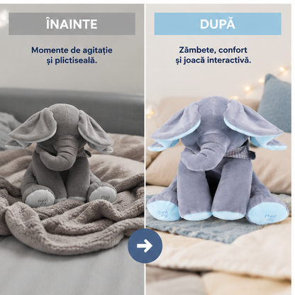 Elefant Interactiv din Plus Blue - Vorbește, Cântă și Fluturi Urechile