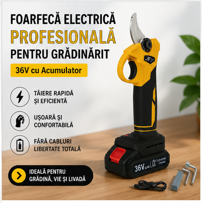 Foarfeca Electrica Profesionala pentru Gradinarit 36V cu Acumulator