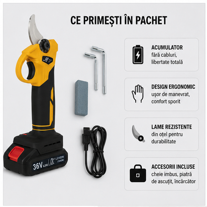 Foarfeca Electrica Profesionala pentru Gradinarit 36V cu Acumulator