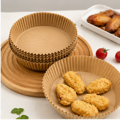 Set folii pentru air fryer, Maro, 50 bucăți