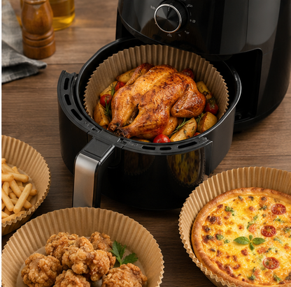 Set folii pentru air fryer, Maro, 50 bucăți