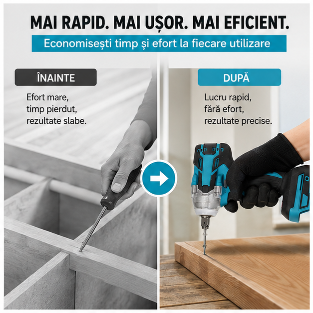 Mașină de Găurit și Înșurubare 48V cu 2 Acumulatori + 30 Accesorii