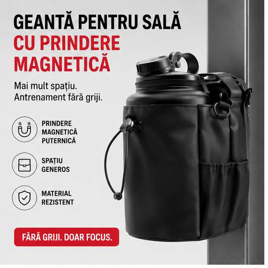 Geanta pentru Sala cu Prindere Magnetica - Neagra
