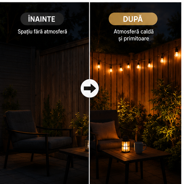 Ghirlanda Luminoasa 10M cu 20 Becuri LED - Decorare Interior/Exterior