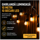 Ghirlanda Luminoasa 10 Metri cu 10 Becuri LED - Decor Exterior