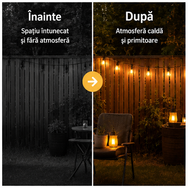 Ghirlanda Luminoasa 20m cu 40 Becuri LED - Decorare Interior/Exterior