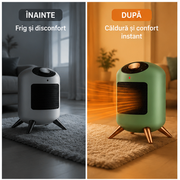 Încălzitor Electric Portabil PTC 1200W - Pentru Acasă și Birou