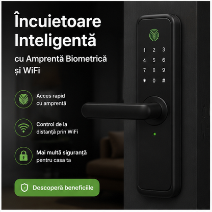 Încuietoare Inteligentă cu Amprentă Biometrică și WiFi