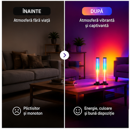 Set 2 Lampi LED Smart RGB cu Sincronizare Muzicală și Wi-Fi
