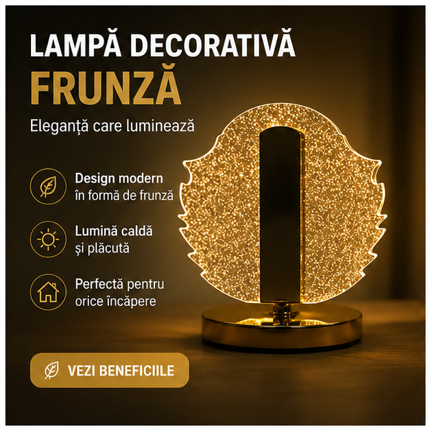 Lampa Decorativă Frunză - Iluminare Ambientală Elegantă