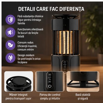 Lampa Anti-Țânțari UV 40W cu 3 Temporizatoare și Captare