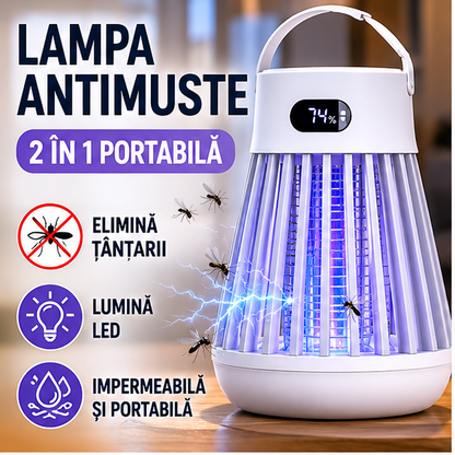 Lampa Antimuste 2 in 1 Portabila Impermeabila Camping Alb