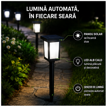 Lămpa Solară Decorativă pentru Grădină - Iluminare Ecologică