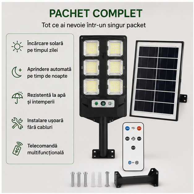 Lampa Solara Stradala cu Panou si Telecomanda - 35 RON