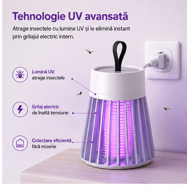 Lampa UV Anti Insecte cu Priză - Protecție Eficientă