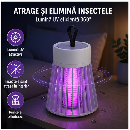 Lampa UV Anti Insecte Reîncărcabilă - Protecție Eficientă