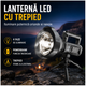 Lanterna LED cu Trepied, 4 Faze Iluminare și Funcție Powerbank