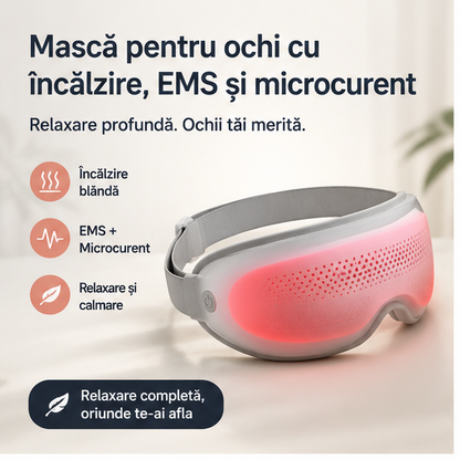 Mască pentru ochi cu încălzire EMS și microcurent - Compresă caldă