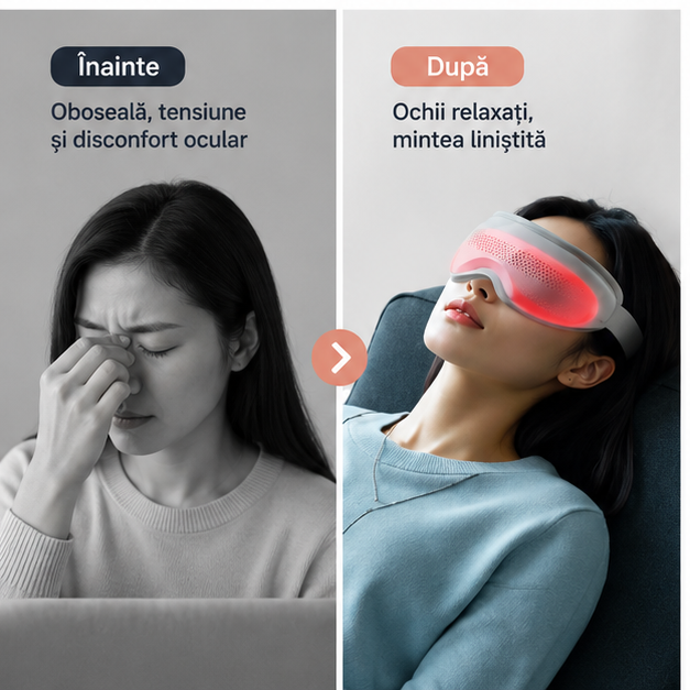 Mască pentru ochi cu încălzire EMS și microcurent - Compresă caldă