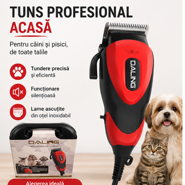Mașină Profesională de Tuns Animale Câini, Pisici - Model D12
