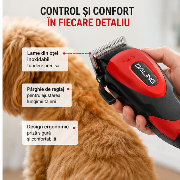 Mașină Profesională de Tuns Animale Câini, Pisici - Model D12