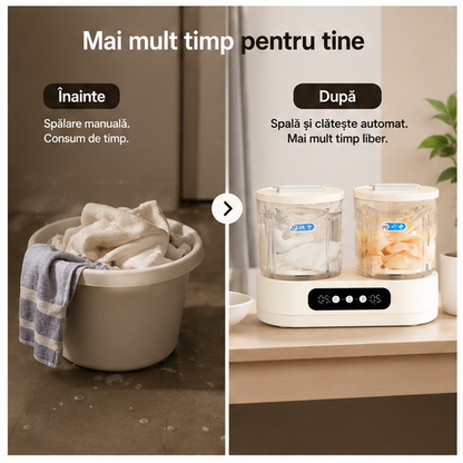 Mașină de Spălat Portabilă cu Dublu Tambur - 80 RON