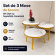 Set de 3 Mese de Servire din Oțel cu Suprafață Ceramică