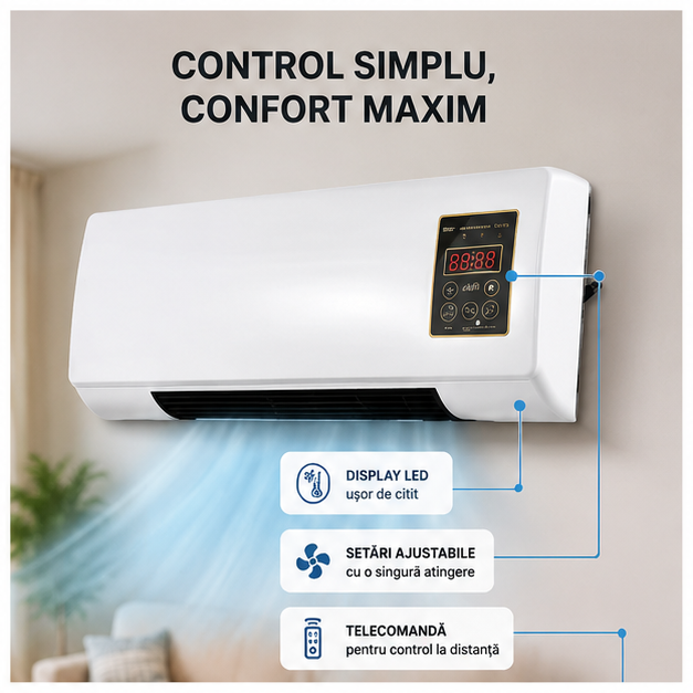 Mini Aer-Conditionat, Mini Cooler Arctic Cool Ultra-Pro, 2 Puteri, 10W, Alimentare USB, Alb Selling Depot