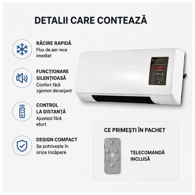 Mini Aer-Conditionat, Mini Cooler Arctic Cool Ultra-Pro, 2 Puteri, 10W, Alimentare USB, Alb Selling Depot