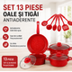Set 13 Piese Oale și Tigăi Antiaderente – Design Modern, Gătit Rapid și Curățare Ușoară