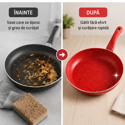Set 13 Piese Oale și Tigăi Antiaderente – Design Modern, Gătit Rapid și Curățare Ușoară
