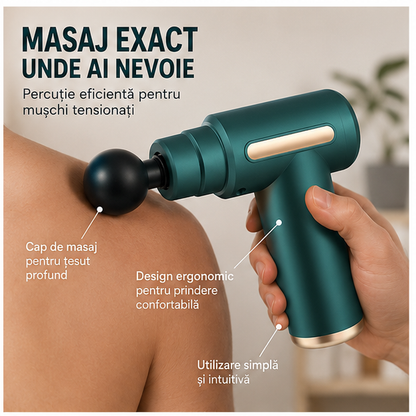 Pistol de Masaj Muscular cu Percuție pentru Țesut Profund