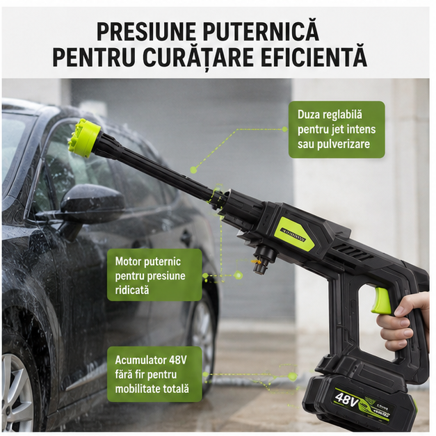 Pistol de Apă cu Presiune 48V cu 1 Acumulator