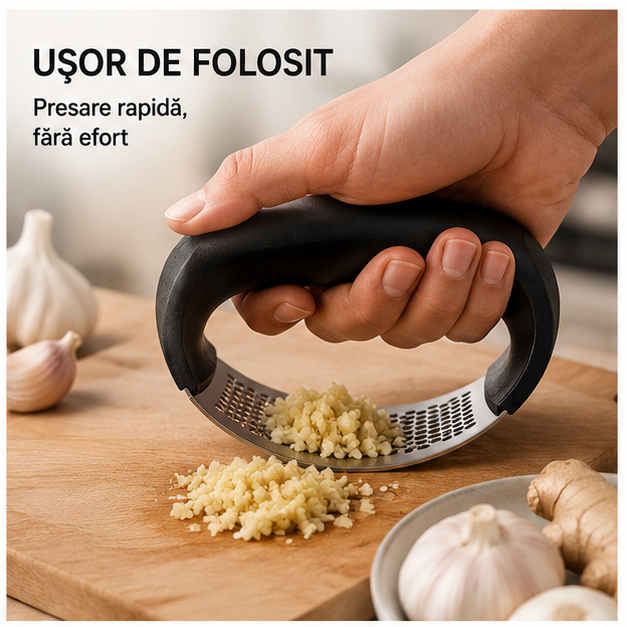 Presa Manuala pentru Usturoi si Ghimbir - Inox Premium