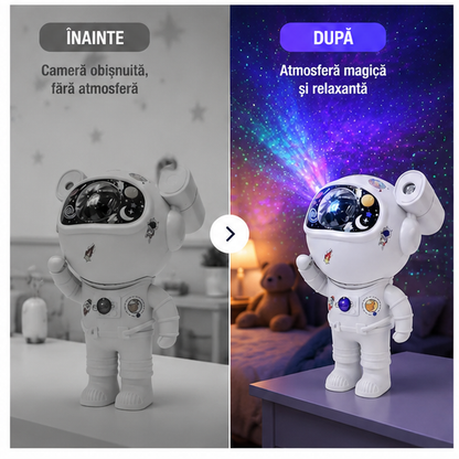 Proiector Laser Astronaut cu Joc de Lumini, Stele și Boxă Bluetooth – Atmosferă Galaxy pentru Cameră