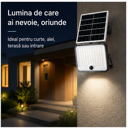 Proiector LED cu Panou Solar - Iluminat Exterior Economic