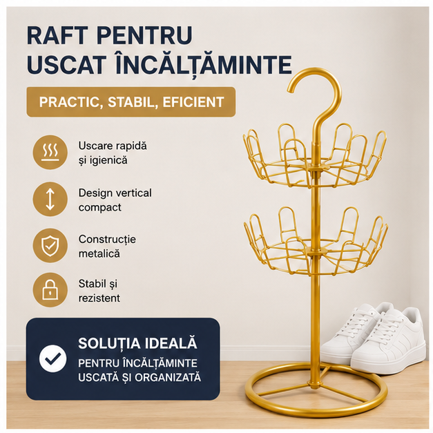 Raft pentru uscat încălțăminte 28 x 101 cm - Design compact și funcțional