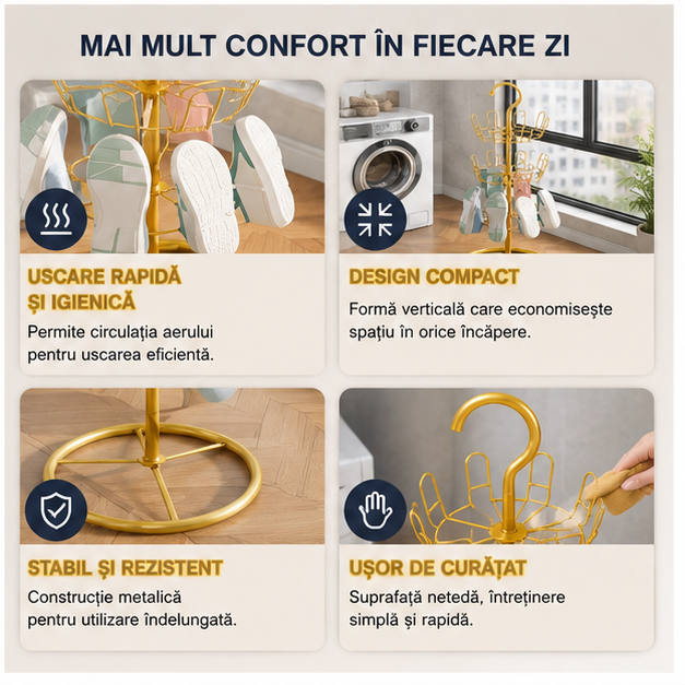 Raft pentru uscat încălțăminte 28 x 101 cm - Design compact și funcțional