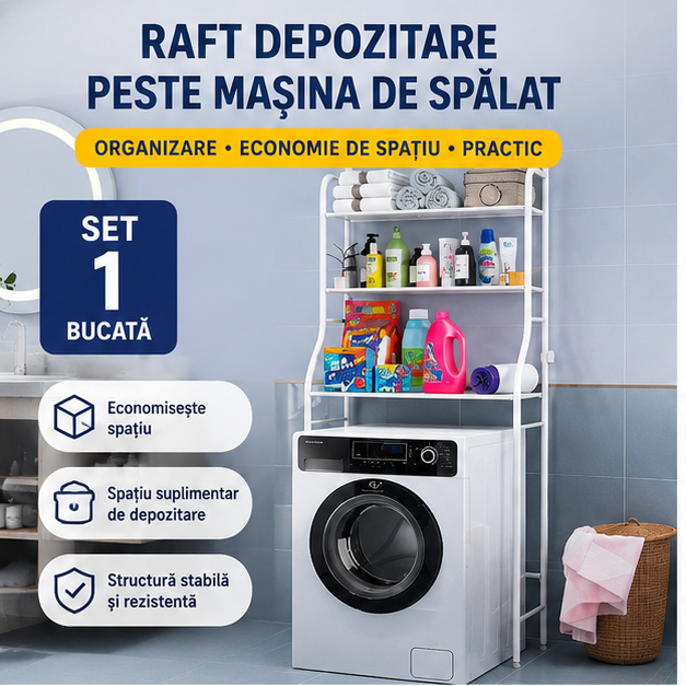 Raft Depozitare peste Toaleta/Masina de Spalat - 45 RON
