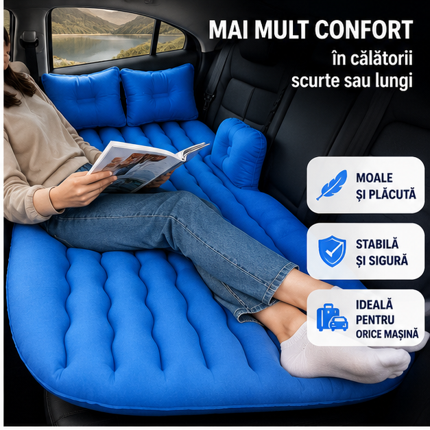 Saltea Gonflabilă Auto - Confort pe Drum