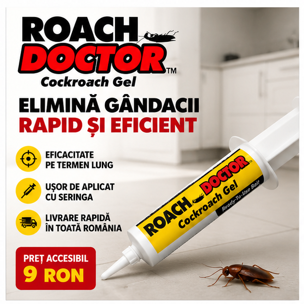 Seringă Anti Gândaci Insecticid Gel – Roach Doctor APF® pentru Combatere Eficientă a Insectelor