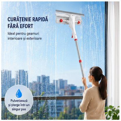 Ștergător de Geamuri cu Pulverizator - Curățare Rapidă și Ușoară