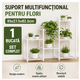 Suport Multifuncțional pentru Flori 95x27.5x82.5cm Alb-Negru