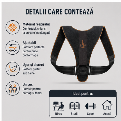 Suport Corector Ortopedic pentru Postură – Susținere Spate și Corectare Postură, Unisex L / XL / XXL