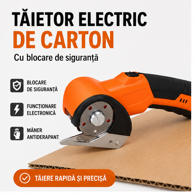 Tăietor Electric de Carton cu Blocare de Siguranță – Precizie și Confort pentru Tăieri Rapide